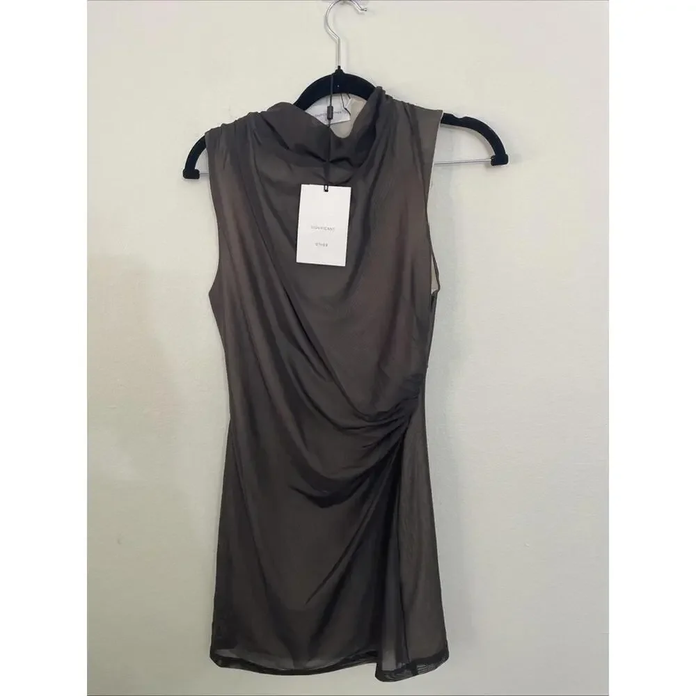 Revolve Significant Other Nina Mini Dress Ruffled mesh black size 4 $200msrp NWT - Picture 4 of 7